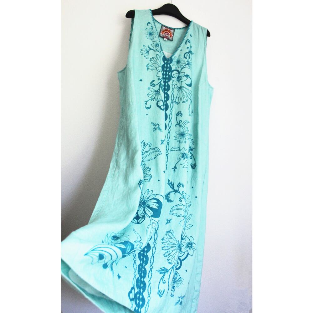 NEW Johnny Was Linen Tank Midi Dress V-neck, Xalina Size XXL